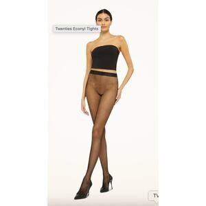 NWT Wolford Twenties Econyl Tights Black Size Medium